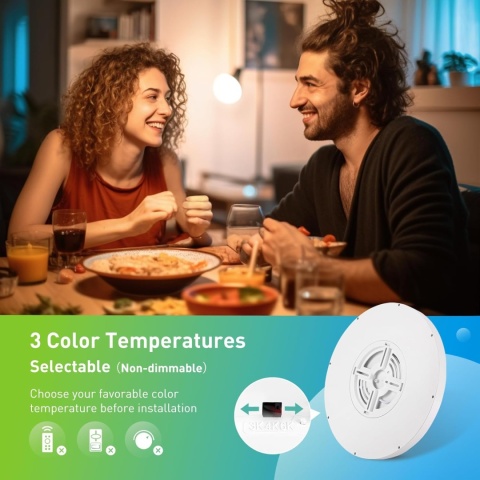 Lampa LED 28W z Radarem i Czujnikiem Zmierzchu, Ø30cm 3 Kolory 3K/4K/6K