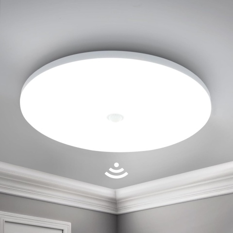 Lampa Sufitowa LED 18W z Czujnikiem Ruchu i Zmierzchu, 30cm 6500K