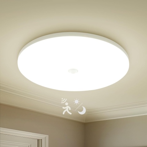 Lampa sufitowa LED 18W z czujnikiem ruchu i zmierzchu, 30cm 4000K