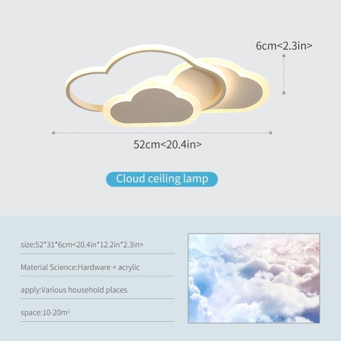 Lampa wisząca sufitowa, 3000 K ciepła biel nowoczesna (biała, 52 cm)