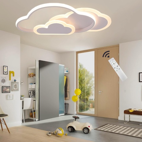 Lampa wisząca sufitowa, 3000 K ciepła biel nowoczesna (biała, 52 cm)