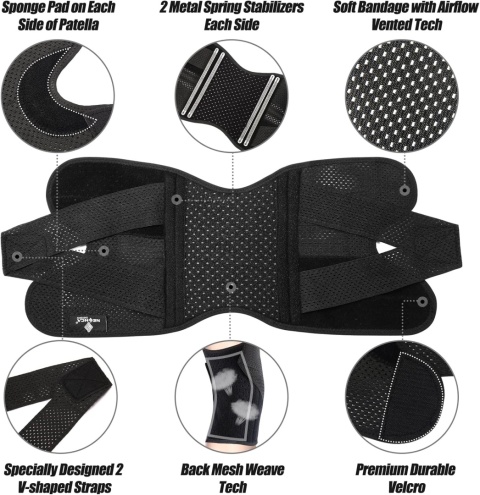 NEENCA Orteza kolana na ból kolana, kompresyjne ochraniacze L