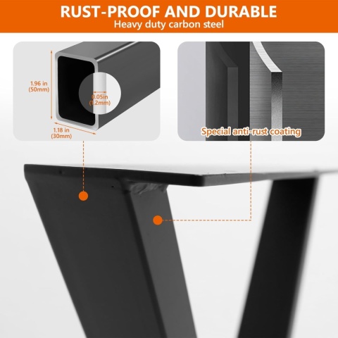 Nogi do stołu lawy biurka stolika metalowe loftowe industrial X 2szt noga