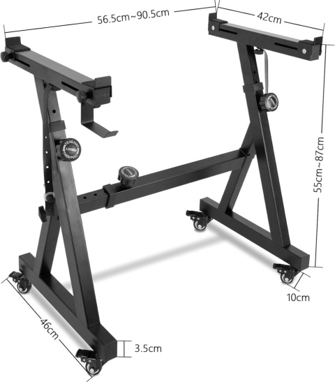OUUTMEE Stojak na klawiaturę, kółka, stojak regulowany, z szyną ślizgową