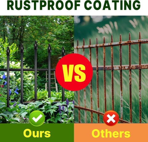 Ogrodzenie ogrodowe Thealyn z metalu dekoracyjnego (4 panele + 1 bramka)