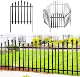 Ogrodzenie ogrodowe Thealyn z metalu dekoracyjnego (4 panele + 1 bramka)