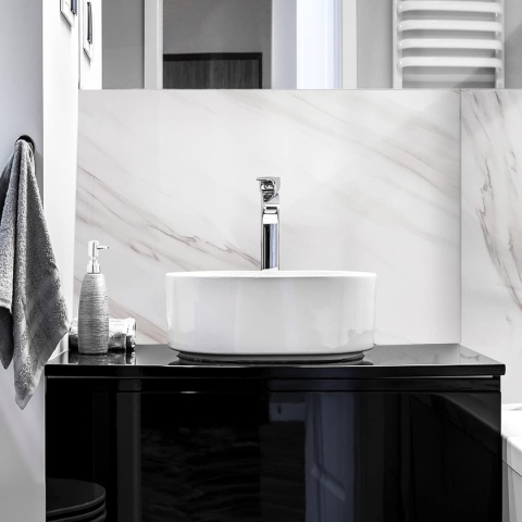 Okleina folia dekoracyjna 500 x 60 cm samoprzylepna Surmounty marmur