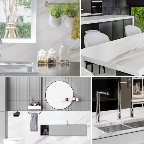 Okleina folia dekoracyjna 500 x 60 cm samoprzylepna Surmounty marmur