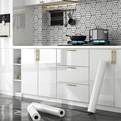 Okleina folia dekoracyjna 500 x 60 cm samoprzylepna Surmounty marmur