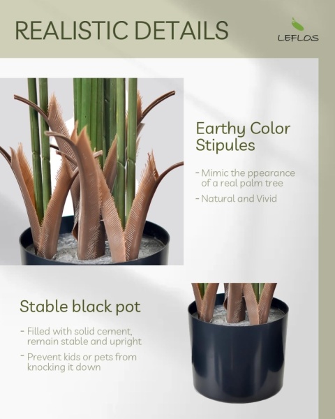Palma dekoracyjne wysokie sztuczne drzewko roślina palma 135cm