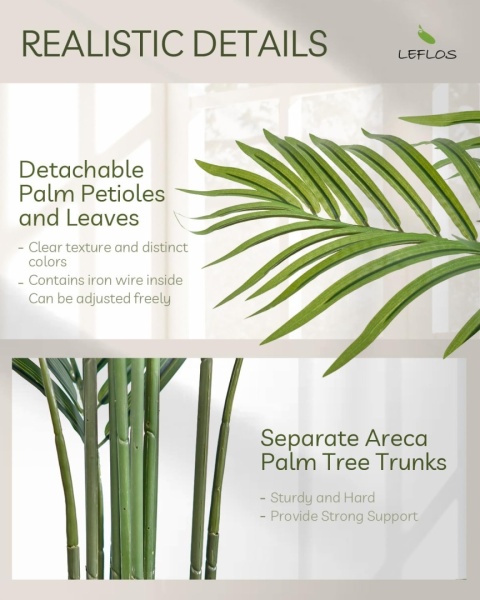 Palma dekoracyjne wysokie sztuczne drzewko roślina palma 135cm