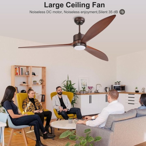 Reiga wentylator sufitowy 165cm drewno pilot 6 biegów Alexa Google Home