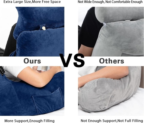 SLIGUY Uniwersalna Wygodna Poduszka Oparcie Pod Plecy Niebieska 64x82cm