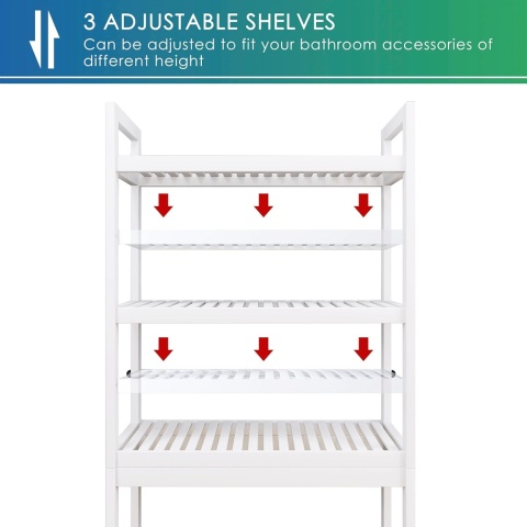 SMIBUY Półka do przechowywania w łazience, bambusowy organizer na toaletę