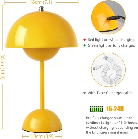 SUCIKORIO Lampa LED, bezprzewodowa, dotykowa, ściemniana,3000-6000 K