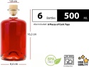 Slkfactory puste szklane butelki karafki z korkiem , 5 x 500 ml,