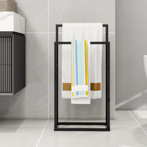 Stojak wieszak II łazienkowy na ręczniki LOFT - stalowy design