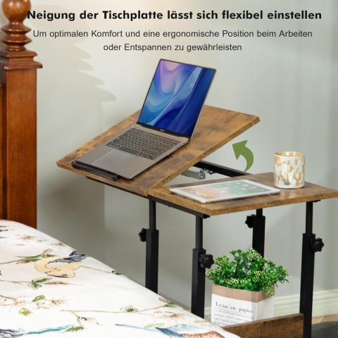 Stolik z regulacją wysokości industrialny loftowy rustykalny STOLIK BOCZNY