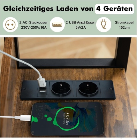 Stolik z regulacją wysokości industrialny loftowy rustykalny STOLIK BOCZNY