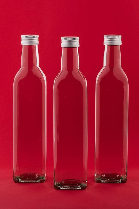 Szklana butelka 250 ml + zakrętka - 24 sztuki plus etykiety i lejek