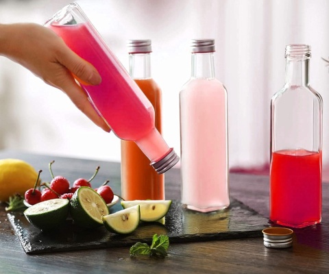 Szklana butelka 250 ml + zakrętka - 24 sztuki plus etykiety i lejek