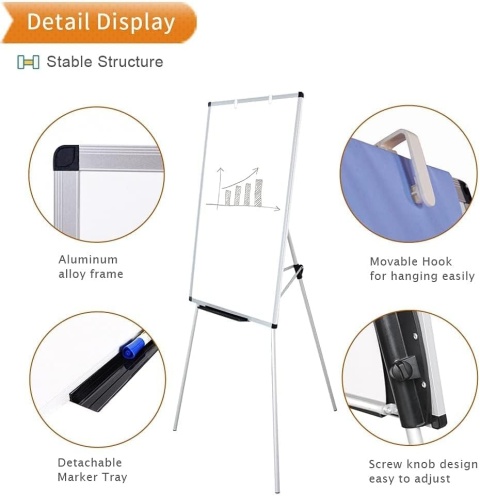 TABLICA MAGNETYCZNA 60x90 SUCHOŚCIERALNA DO PREZENTACJI AKCESORIA FLIPCHART