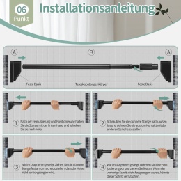 Teleskopowy drążek do zasłony prysznicowej 120-200 cm 100kg