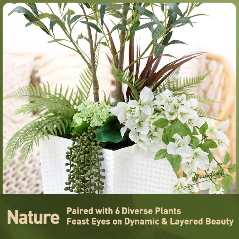 VeriNatural Kompozycja sztucznego drzewa oliwnego – 120 cm z donica