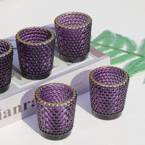 Vohocandle świeczniki na podgrzewacze ze złotą krawędzią, 12 sztuk