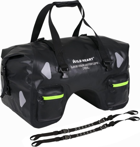 WILD HEART Sucha Torba Motocyklowa 70L z Paskami Wodoodporna