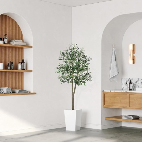 YOLEO Sztuczne drzewo oliwne, 150 cm, sztuczna roślina