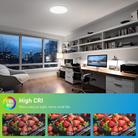 Yafido Lampa sufitowa LED, 30 cm, 48 W, 4320 lm, 6000 K, zimna biel,