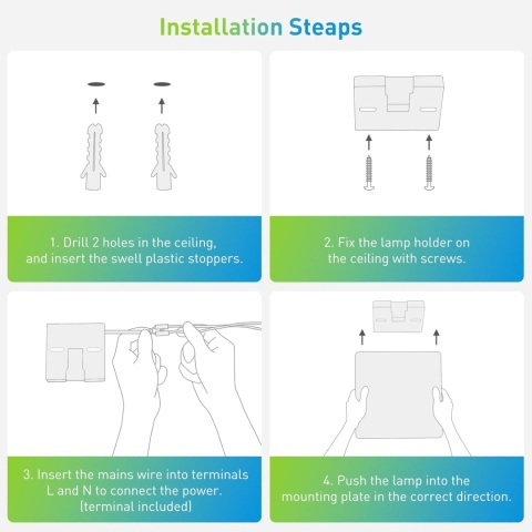 Yafido Lampa sufitowa LED, ultra cienka, 48 W, 4320 lm panel LED, 6500 K