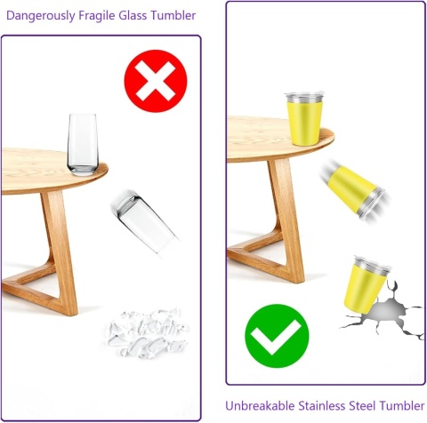 Zestaw 5 kubków ze stali nierdzewnej Hikrxya z pokrywkami i słomkami 360 ml