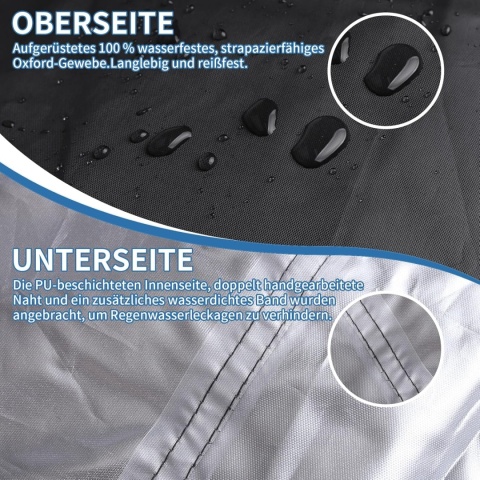 wiipara Pokrowiec na meble ogrodowe w kształcie litery L, wodoszczelny, 215 x 215 x 80 x 87 cm,