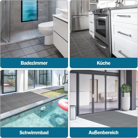 ybaymy Mata antypoślizgowa 300 x 90cm PVC drenaż gumowa mata podłogowa