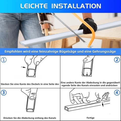 20 sztuk listwy aluminiowe LED Chesbung 1 metr U-profil aluminiowy zestaw