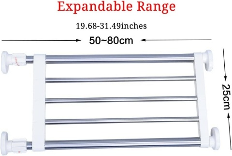 BAOYOUNI – regulowana półka 50–80 cm, organizer do szafy/kuchni