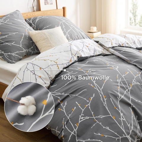 BEDSURE Pościel 4-częściowa 2x kołdra 135x200 + 2 poszewki 80 x 80 BAWEŁNA