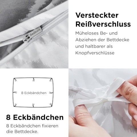 BEDSURE Pościel 4-częściowa 2x kołdra 135x200 + 2 poszewki 80 x 80