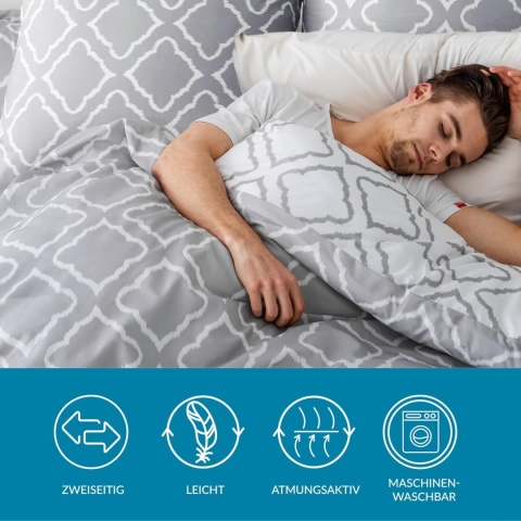 BEDSURE Pościel 4-częściowa 2x kołdra 135x200 + 2 poszewki 80 x 80