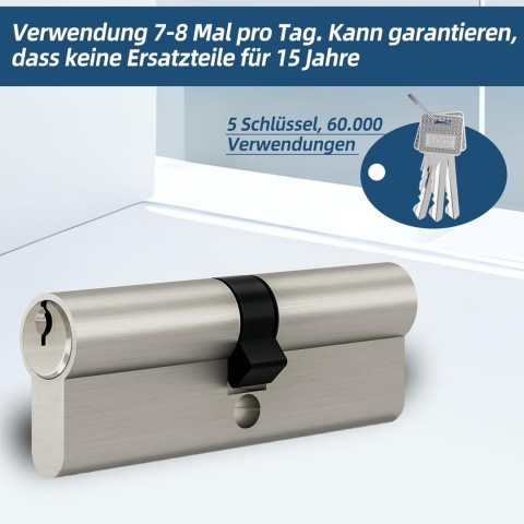 Cylinder zamykający 35/35, zamek bębenkowy z 5 kluczami