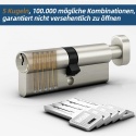 Cylinder zamka do Drzwi Wkładka ChiliTec 60 mm z 5 kluczami bezpieczeństwa