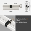 Cylinder zamka do Drzwi Wkładka ChiliTec 60 mm z 5 kluczami bezpieczeństwa