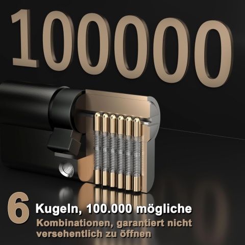 Cylinder zamka 30/30, zamek bębenkowy z 5 kluczami