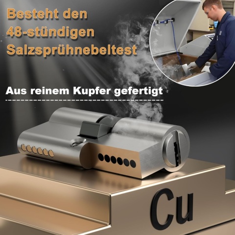 Cylinder zamka 30/30, zamek bębenkowy z 5 kluczami