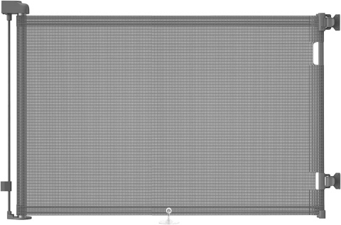 Drzwiowa bramka bezpieczeństwa, rozszerzalna, 150x83 cm, szara
