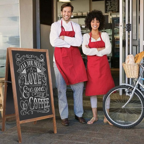 Dwustronna tablica kredowa, stojąca, drewno cedro