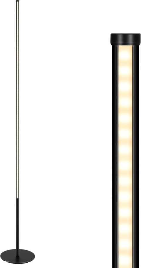 EDISHINE Lampa Podłogowa LED 3000K, 147 cm, ściemnialna z Przełącznikiem