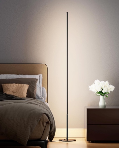 EDISHINE Lampa Podłogowa LED 3000K, 147 cm, ściemnialna z Przełącznikiem